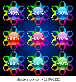 Vector discount labels 8