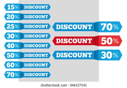 Vector Discount Labels Tags Stickers Set