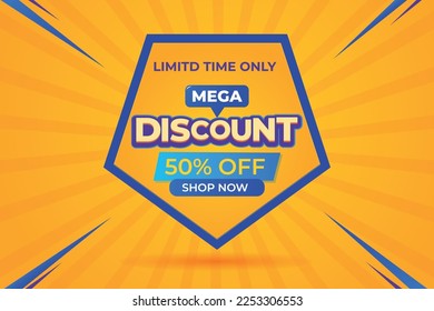 Vector Discount mega sale offer design