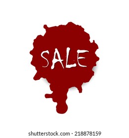 Vector discount and sale labels on stains. 