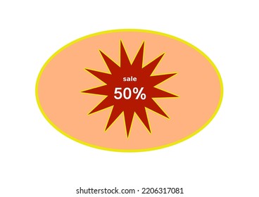 vector discount sale It is used for making a sale sign with a 50% discount.