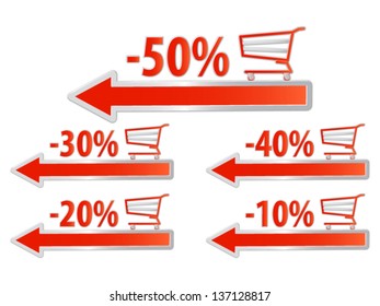 Vector discount shopping cart. File is in eps10 format.