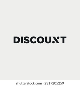 Vector discount text logo design