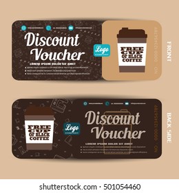 Vector discount voucher to increase sales of coffee.