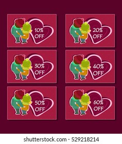 Vector discounts for Valentine's day