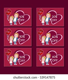 Vector discounts for Valentine's day