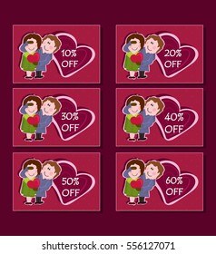 Vector discounts for Valentine's day