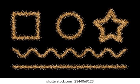 Vector Discrete Gold Glitter Brush