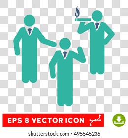 Vector Discuss Persons EPS vector pictogram. Illustration style is flat iconic bicolor cobalt and cyan symbol on a transparent background.