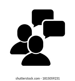Vector discussion icon, conversation between two people, chat, teamwork, speech bubble, talk illustration.