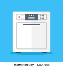 Vector dishwasher. Flat graphic design