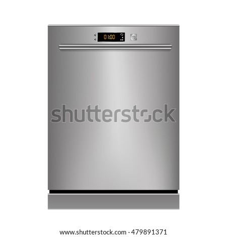 Vector dishwasher isolated on a white background