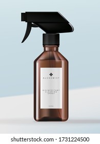 Vector Disinfectant Alcohol Cleaning Spray or Sleeping Pillow Spray Atomizer Tinted Transparent Brown Pump Bottle.
