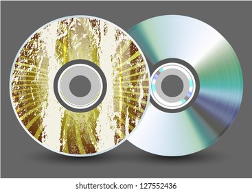 Vector disk on gray background. Eps10