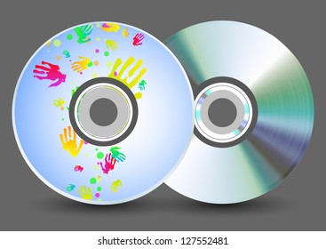 Vector disk on gray background. Eps10