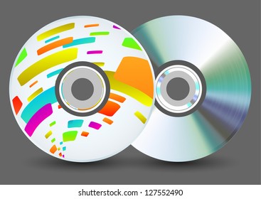 Vector disk on gray background. Eps10