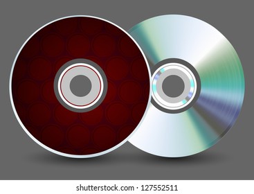 Vector disk on gray background. Eps10