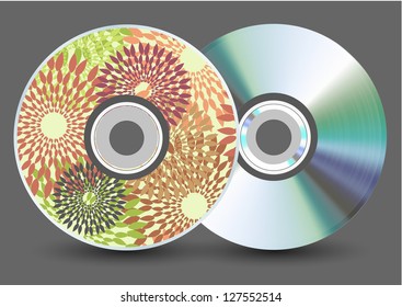Vector disk on gray background. Eps10
