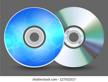 Vector disk on gray background. Eps10