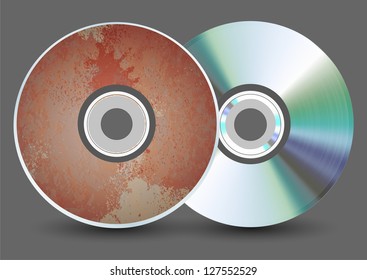Vector disk on gray background. Eps10
