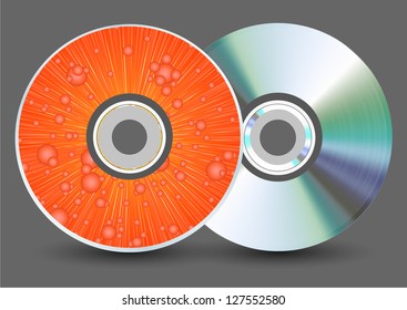 Vector disk on gray background. Eps10