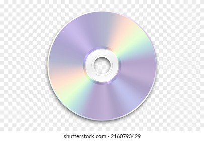 Vector disk on an isolated transparent background. Realistic disc png. Modern disk. CDs png.