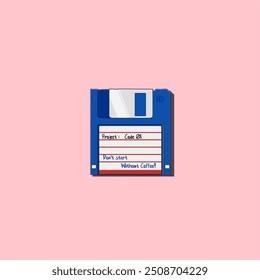 vector diskette floppy disk with pink background