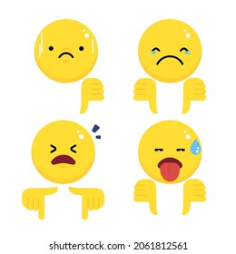 Un ícono de emoción que no le gusta al vector - colección de emojis.