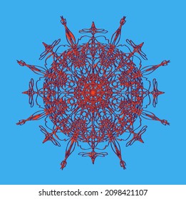 Vector disoriented, modified mandala to the Orange Frosting scheme. Ability to change to any size without loss of quality.