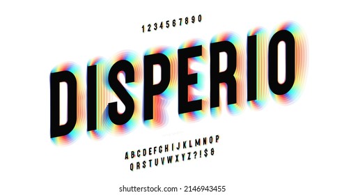 Vector Disperio 3d Font Colorful Modern Typography Style For Infographics, Motion Graphics, Video, Promotion, Decoration, Logotype, Party Poster, T Shirt, Book, Animation, Banner. 10 Eps