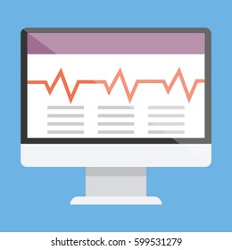 Vector Display with Cardiogram Icon