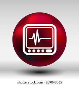 Vector Display with Cardiogram Icon medical survey test isolated.
