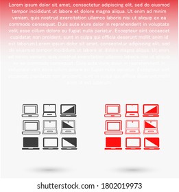 Vector display mobile network lcd internet view tablet laptop simple responsive watch set