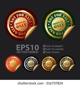 Vector : Display Only Not For Sale Infographics Peeling Sticker, Label, Icon, Sign or Badge