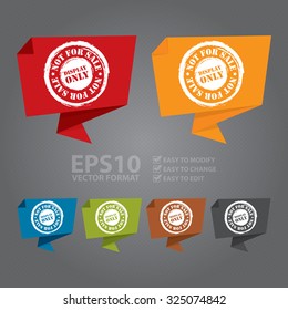 Vector : Display Only Not For Sale Speech Bubble or Speech Balloon Infographics Sticker, Label, Sign or Icon