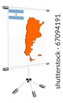 vector display with a silhouette map of Argentina