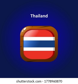 vector display of wooden textured flags with thailand flags for the game.
