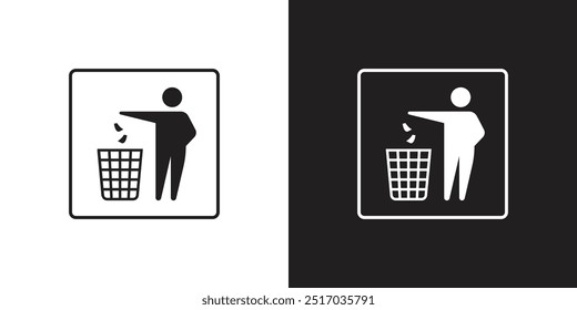 Vector Dispose Trash Icon Symbol Black And White