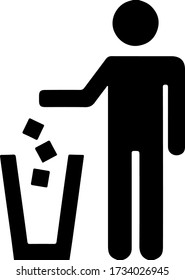 vector dispose of trash in its place