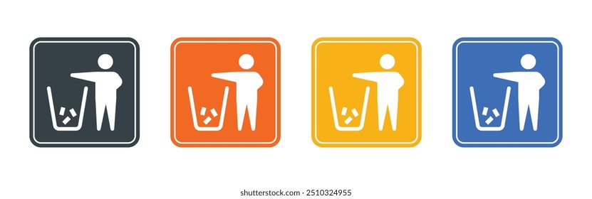 Vector Dispose Trash Symbol Iniciar sesión Múltiple Color