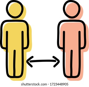 Vector of distance icon. Doodle. Simple illustration. Vector illustration. EPS 10.