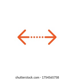 Vector distance icon. Two opposite horizontal arrows isolated on white. Flat stretch icon. Exchange icon. Good for web and software interfaces.  Flip flop pictogram.