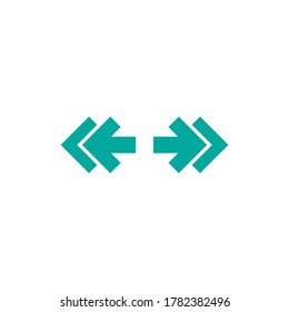 Vector distance icon. Two opposite horizontal arrows isolated on white. Flat stretch icon. Exchange icon. Good for web and software interfaces.  Flip flop pictogram.
