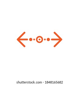 Vector distance icon. Two opposite horizontal arrows isolated on white. Flat stretch icon. Exchange icon. Good for web and software interfaces.  Flip flop pictogram.