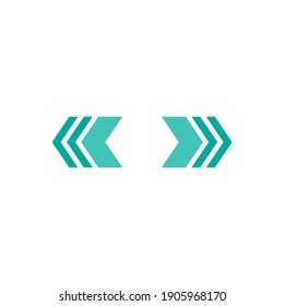 Vector distance icon. Two opposite horizontal arrows isolated on white. Flat stretch icon. Exchange icon. Good for web and software interfaces.  Flip flop pictogram.