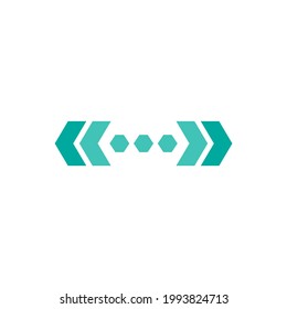 Icono de distancia del vector. Dos flechas horizontales opuestas aisladas en blanco. Icono de estiramiento plano. Icono de Exchange. Ideal para interfaces web y software.  Pictograma de flexión.