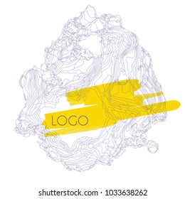 Vector distorted linesframe for text. Graphics frame with hand drawn paint brush strokes. Element for design business cards, invitations, gift cards, flyers and brochures