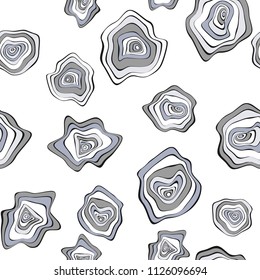 Vector Distorted Rounds. Abstract Seamless Pattern in Hipster Style. Hand Drawn Background with Wavy Circles. Psychedelic Flowing Abstraction. Seamless Wave Pattern for Fabric, Textile, Paper, Cloth.