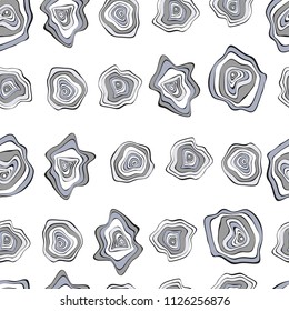 Vector Distorted Rounds. Abstract Seamless Pattern in Hipster Style. Hand Drawn Background with Wavy Circles. Psychedelic Flowing Abstraction. Seamless Wave Pattern for Fabric, Textile, Paper, Cloth.
