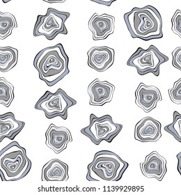 Vector Distorted Rounds. Abstract Seamless Pattern in Hipster Style. Hand Drawn Background with Wavy Circles. Psychedelic Flowing Abstraction. Seamless Wave Pattern for Fabric, Textile, Paper, Cloth.